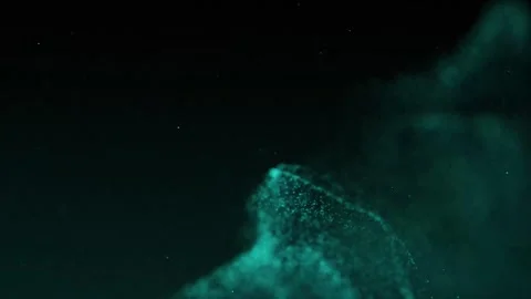 Dynamic flowing wave lines, dynamic green gradient light, isolated on background Stockbeeldmateriaal 246754712