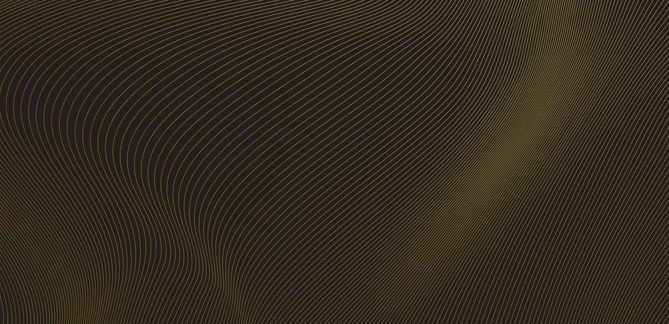 Dynamic flowing wave lines, smooth curve gold gradient pattern Stock Illustration