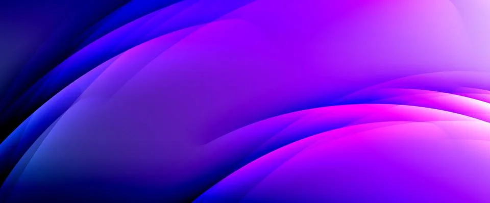 Dynamic flowing waves on gradient color background. Vector illustration For Illustrazione stock