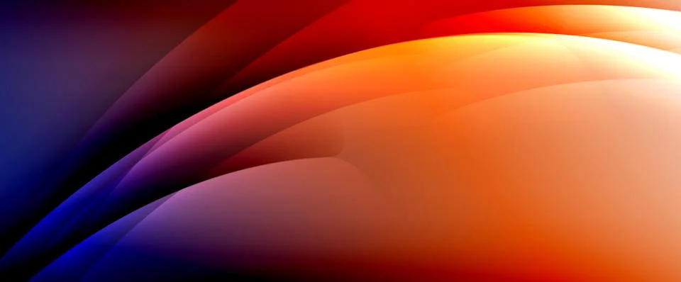 Dynamic flowing waves on gradient color background. Vector illustration For Ilustración de archivo