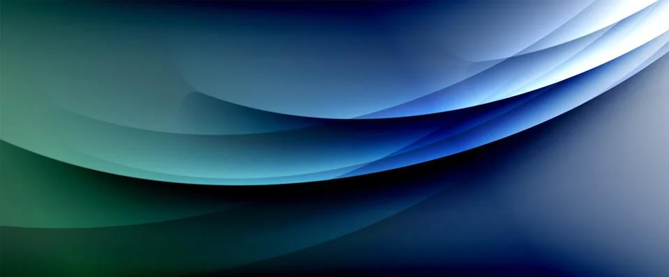 Dynamic flowing waves on gradient color background. Vector illustration For Ilustración de archivo