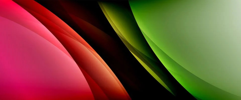 Dynamic flowing waves on gradient color background. Vector illustration For イラスト素材