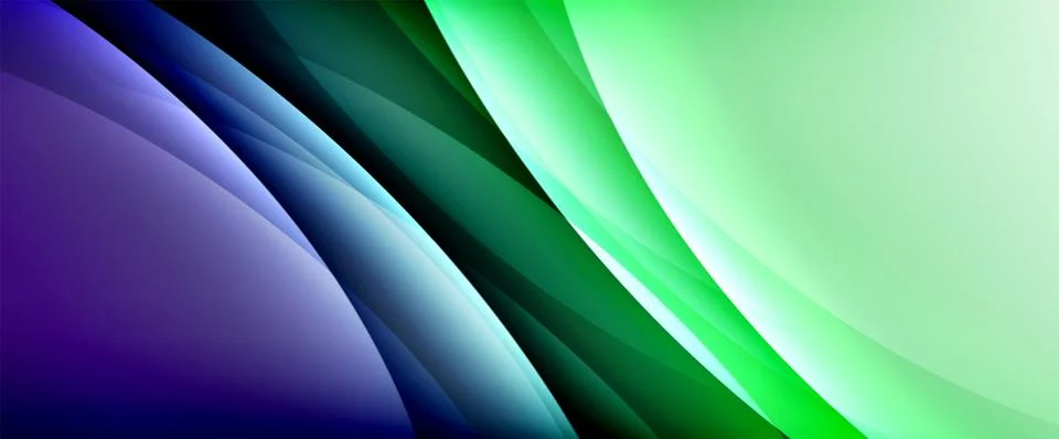 Dynamic flowing waves on gradient color background. Vector illustration For Stock Illustration