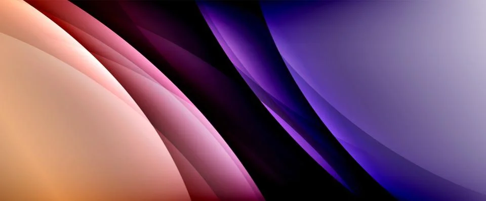 Dynamic flowing waves on gradient color background. Vector illustration For イラスト素材