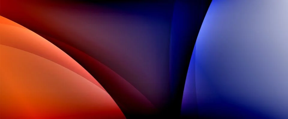 Dynamic flowing waves on gradient color background. Vector illustration For Ilustración de archivo