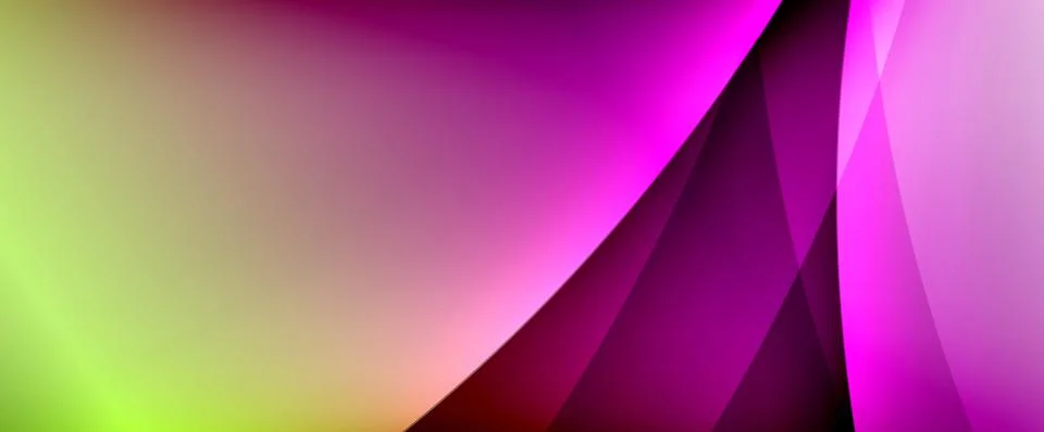 Dynamic flowing waves on gradient color background. Vector illustration For Illustrazione stock