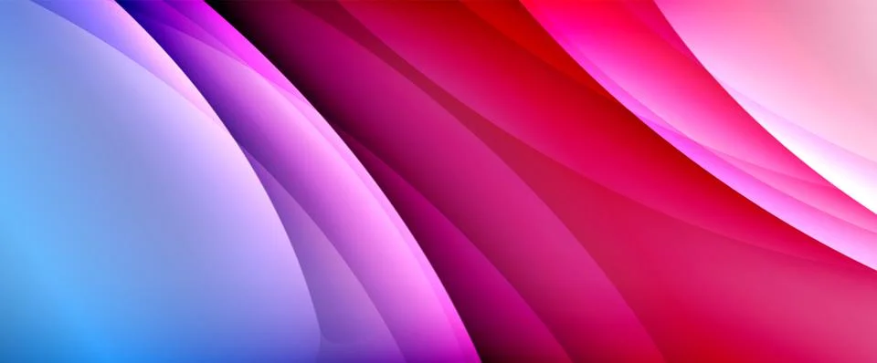 Dynamic flowing waves on gradient color background. Vector illustration For イラスト素材