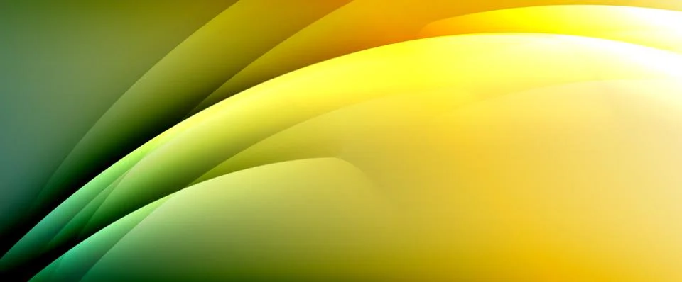 Dynamic flowing waves on gradient color background. Vector illustration For Illustrazione stock