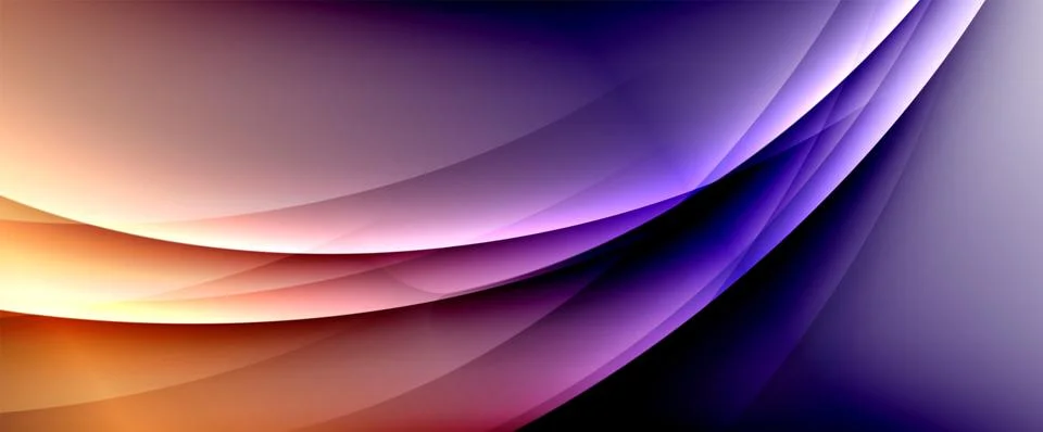 Dynamic flowing waves on gradient color background. Vector illustration For Illustrazione stock