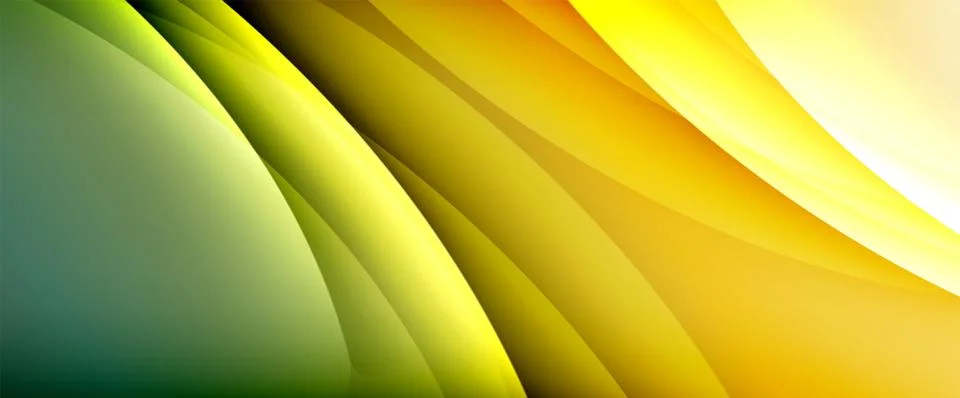 Dynamic flowing waves on gradient color background. Vector illustration For イラスト素材