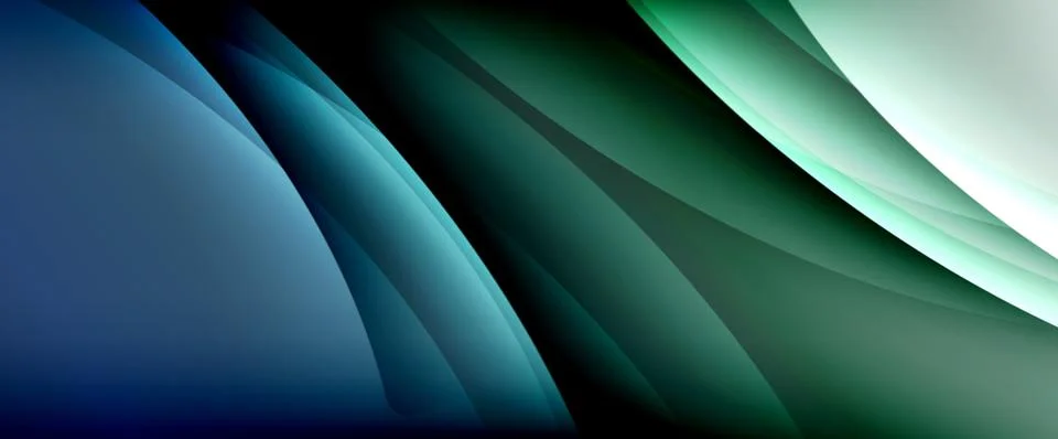 Dynamic flowing waves on gradient color background. Vector illustration For Stock Illustration