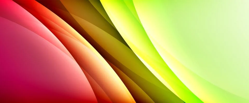 Dynamic flowing waves on gradient color background. Vector illustration For イラスト素材