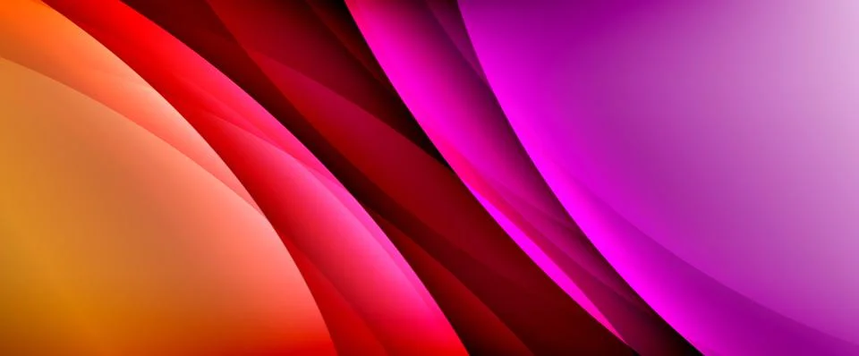 Dynamic flowing waves on gradient color background. Vector illustration For Stockillustratie
