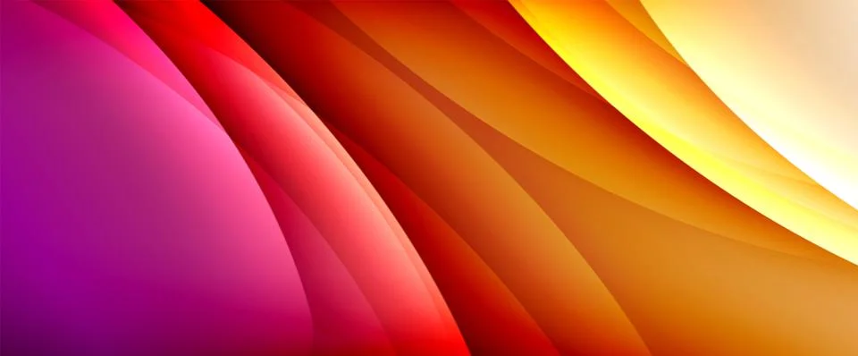 Dynamic flowing waves on gradient color background. Vector illustration For イラスト素材