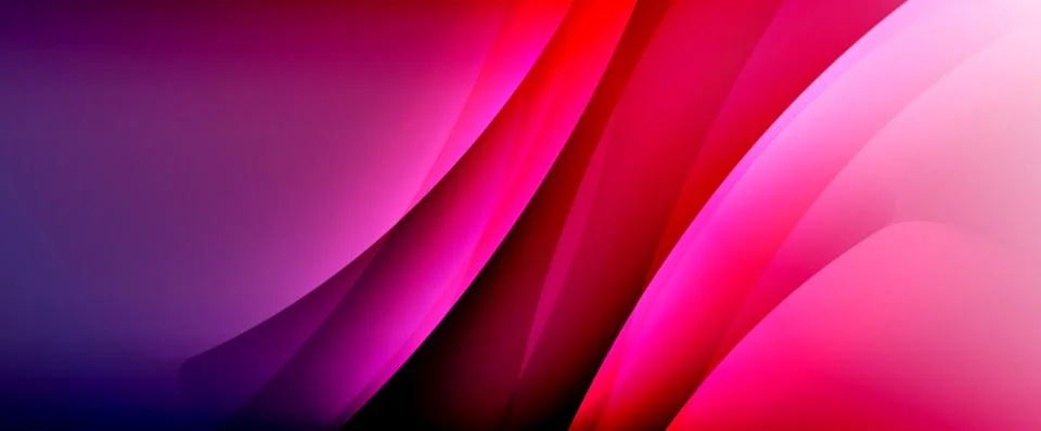 Dynamic flowing waves on gradient color background. Vector illustration For Illustrazione stock