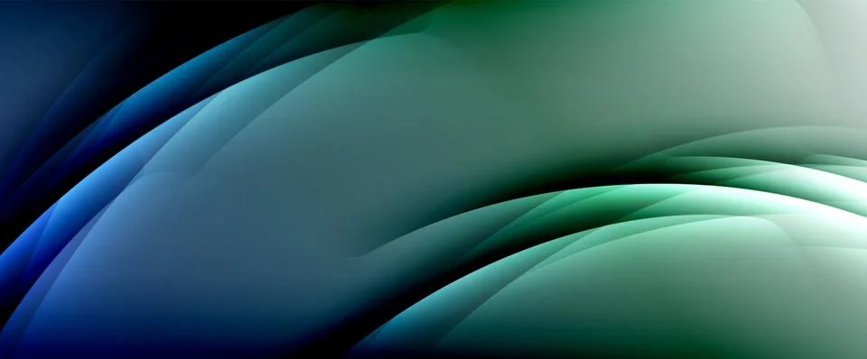 Dynamic flowing waves on gradient color background. Vector illustration For Stockillustratie