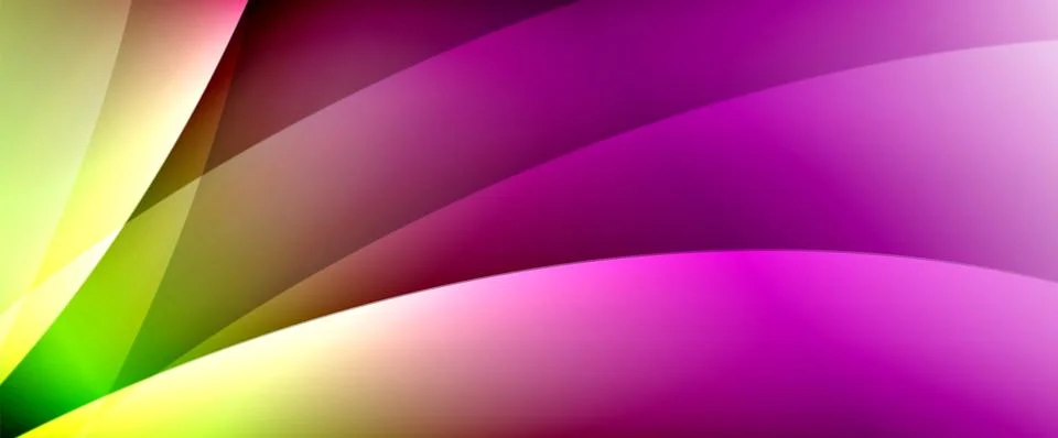 Dynamic flowing waves on gradient color background. Vector illustration For イラスト素材