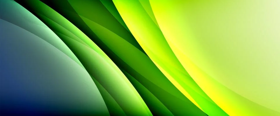 Dynamic flowing waves on gradient color background. Vector illustration For Illustrazione stock