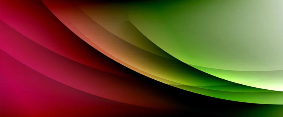 Dynamic flowing waves on gradient color background. Vector illustration For Stockillustratie