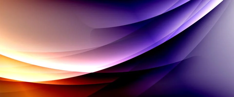 Dynamic flowing waves on gradient color background. Vector illustration For Stock Illustration