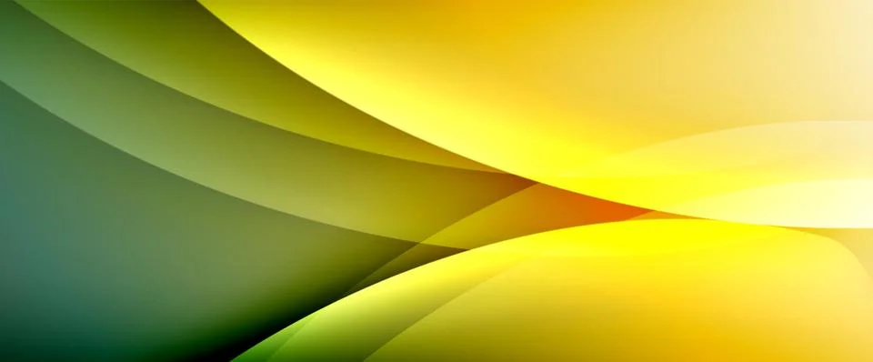 Dynamic flowing waves on gradient color background. Vector illustration For Ilustración de archivo