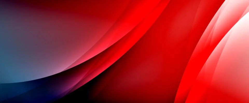 Dynamic flowing waves on gradient color background. Vector illustration For Ilustración de archivo