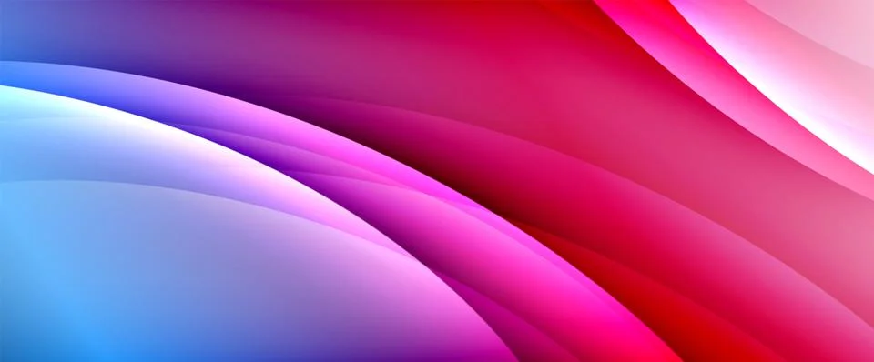 Dynamic flowing waves on gradient color background. Vector illustration For Illustrazione stock