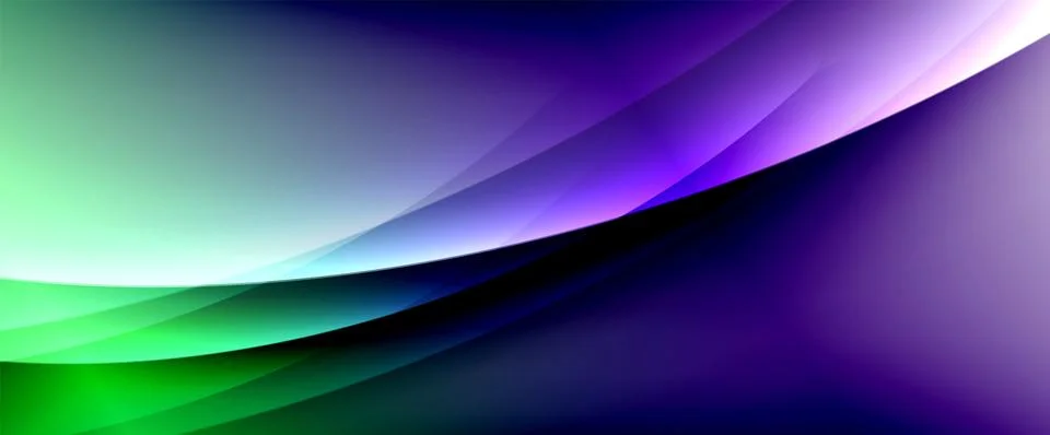 Dynamic flowing waves on gradient color background. Vector illustration For Illustrazione stock