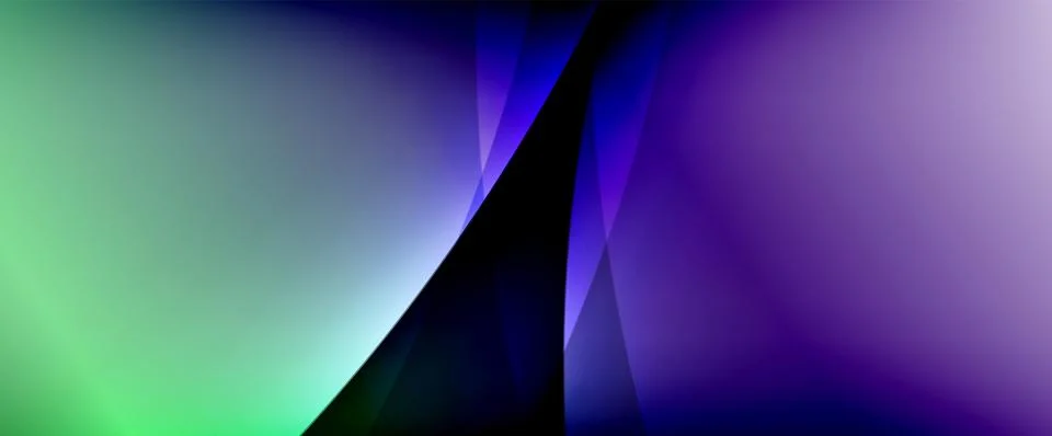 Dynamic flowing waves on gradient color background. Vector illustration For Illustrazione stock