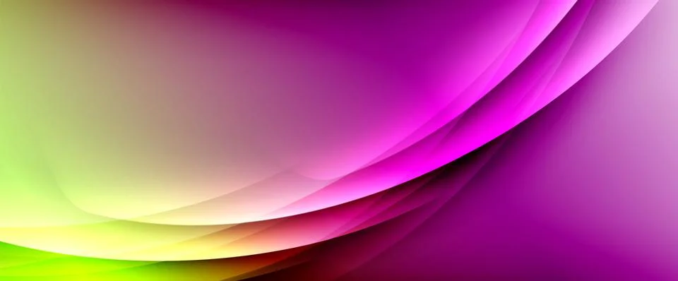 Dynamic flowing waves on gradient color background. Vector illustration For Stock Illustration