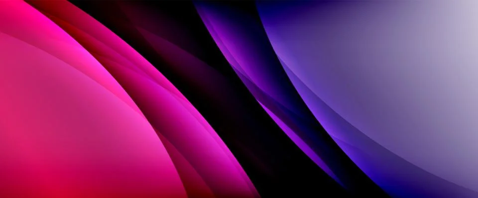 Dynamic flowing waves on gradient color background. Vector illustration For Illustrazione stock