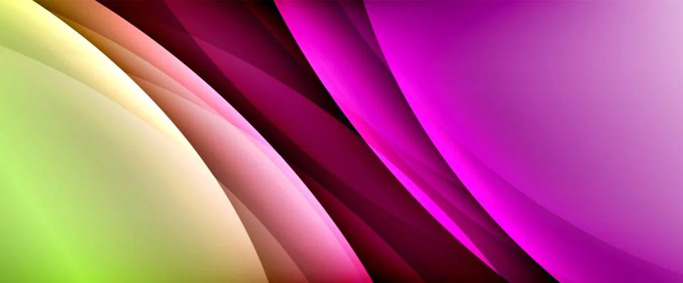 Dynamic flowing waves on gradient color background. Vector illustration For Stock Illustration