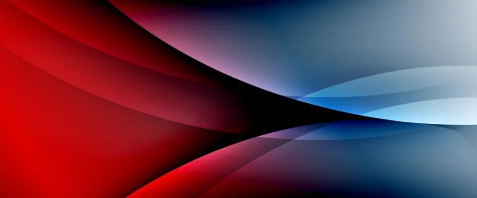 Dynamic flowing waves on gradient color background. Vector illustration For Illustrazione stock