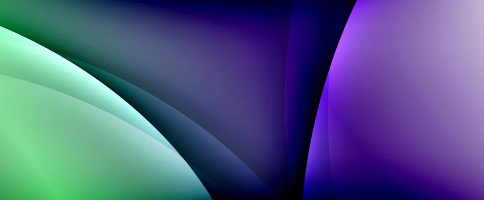 Dynamic flowing waves on gradient color background. Vector illustration For Ilustración de archivo