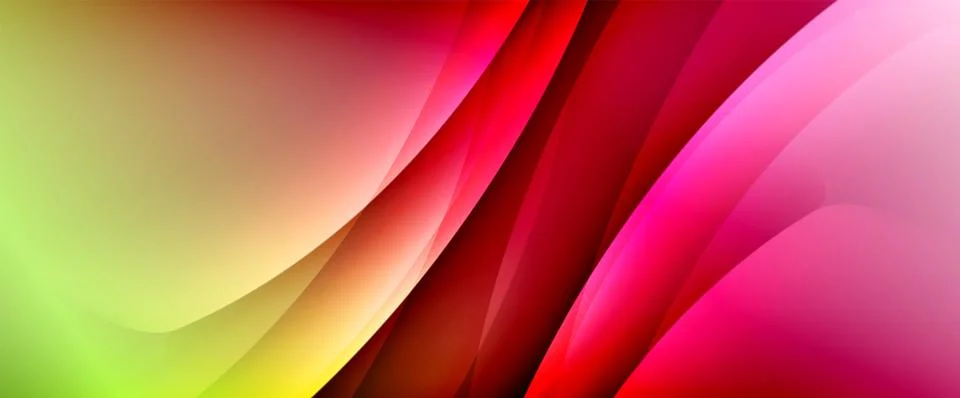 Dynamic flowing waves on gradient color background. Vector illustration For イラスト素材