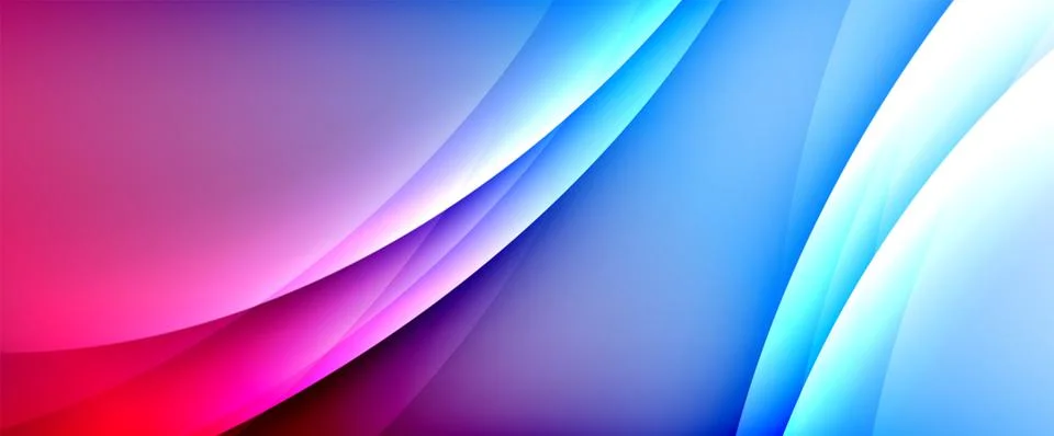 Dynamic flowing waves on gradient color background. Vector illustration For Stockillustratie