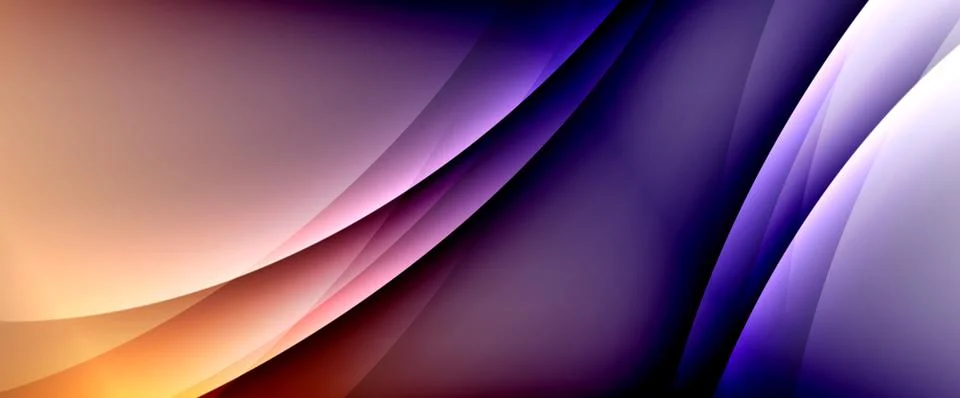 Dynamic flowing waves on gradient color background. Vector illustration For Ilustración de archivo