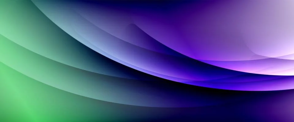 Dynamic flowing waves on gradient color background. Vector illustration For Stock Illustration