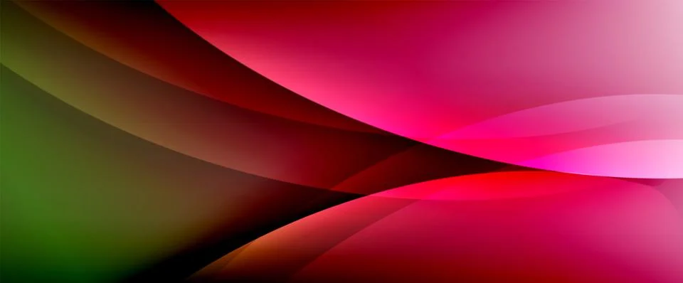 Dynamic flowing waves on gradient color background. Vector illustration For Stock Illustration