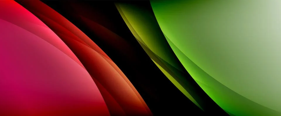Dynamic flowing waves on gradient color background. Vector illustration For Stockillustratie
