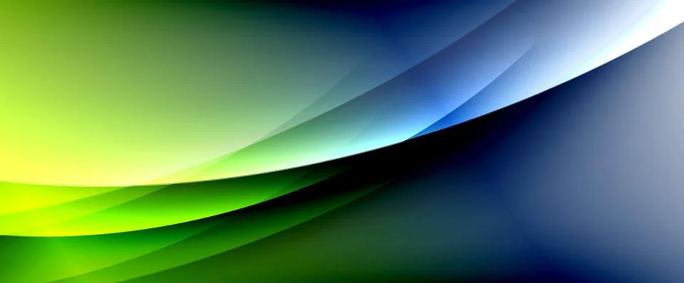 Dynamic flowing waves on gradient color background. Vector illustration For Illustrazione stock