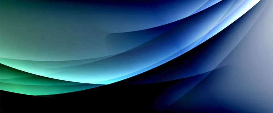 Dynamic flowing waves on gradient color background. Vector illustration For イラスト素材