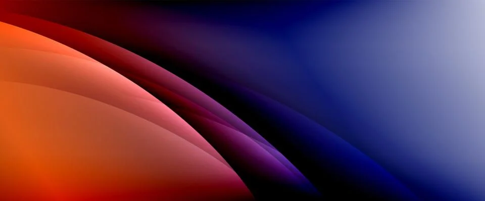 Dynamic flowing waves on gradient color background. Vector illustration For Stockillustratie
