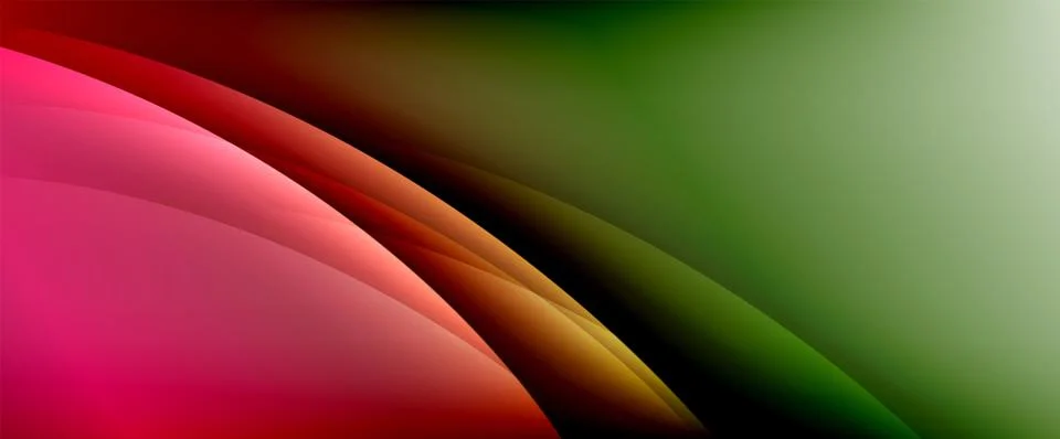Dynamic flowing waves on gradient color background. Vector illustration For Stockillustratie