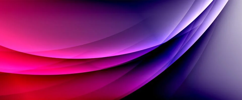Dynamic flowing waves on gradient color background. Vector illustration For Illustrazione stock