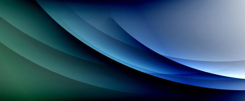 Dynamic flowing waves on gradient color background. Vector illustration For Illustrazione stock