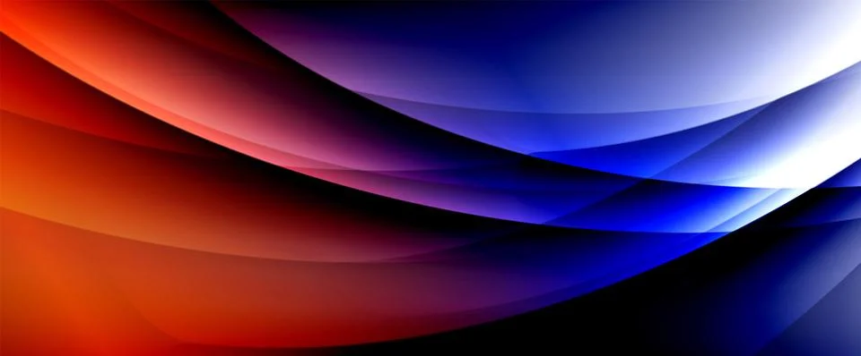 Dynamic flowing waves on gradient color background. Vector illustration For イラスト素材