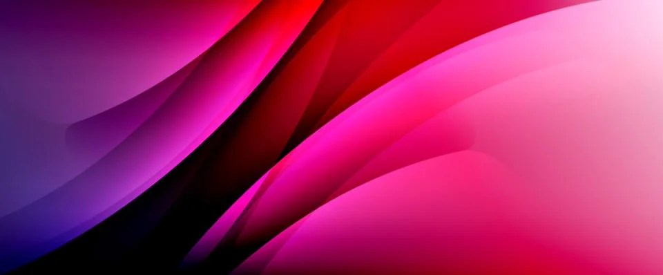 Dynamic flowing waves on gradient color background. Vector illustration For Ilustración de archivo