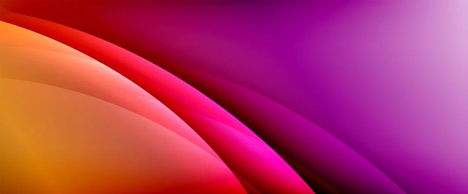 Dynamic flowing waves on gradient color background. Vector illustration For イラスト素材