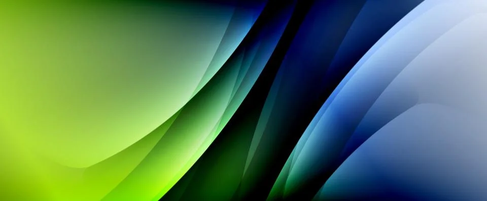 Dynamic flowing waves on gradient color background. Vector illustration For Stock Illustration